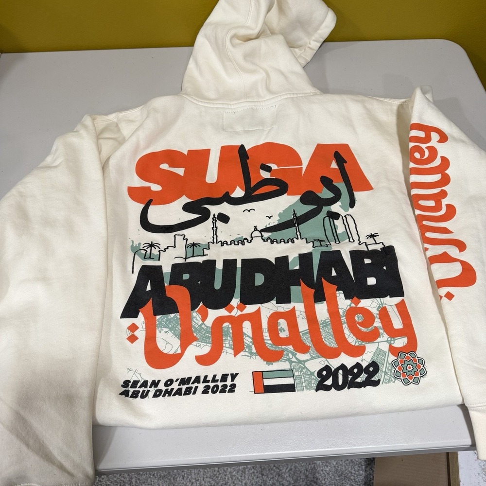 Suga Sean O'Malley Abu Dhabi 2022 Hoodie Mens XXL Cream Graphic UFC MMA Rare